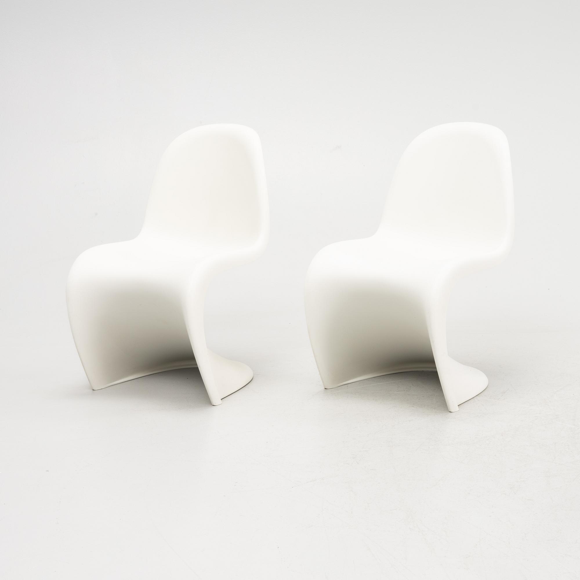 Verner Panton, a pair of children's 'Panton Chair', Vitra.