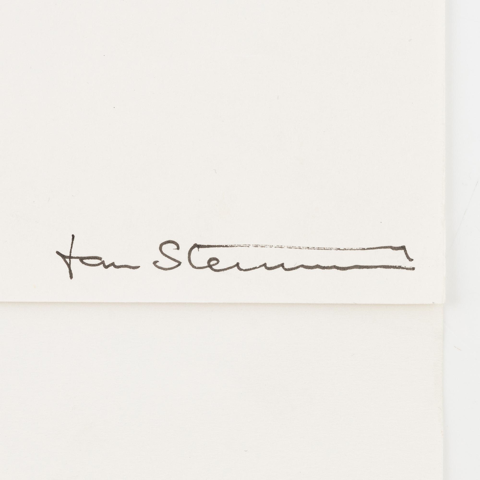 Jan Stenmark, collage, original for lithograph in colours, signed.