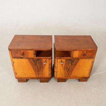 Nightstands, a pair, Art Deco, first half of the 20th century.