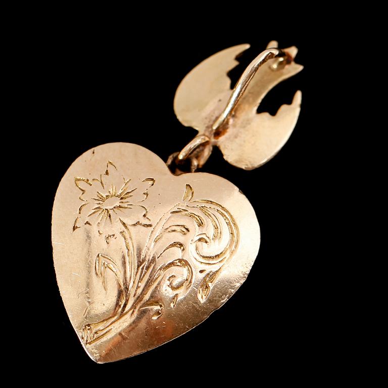 HÄNGE, 14 k guld, rosenslipade diamanter.