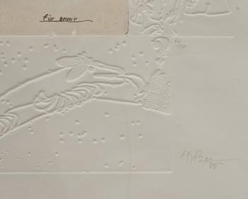 ADI HOLZER,  färglitografi. Signerad, numrerad 66/150, och daterad-85.