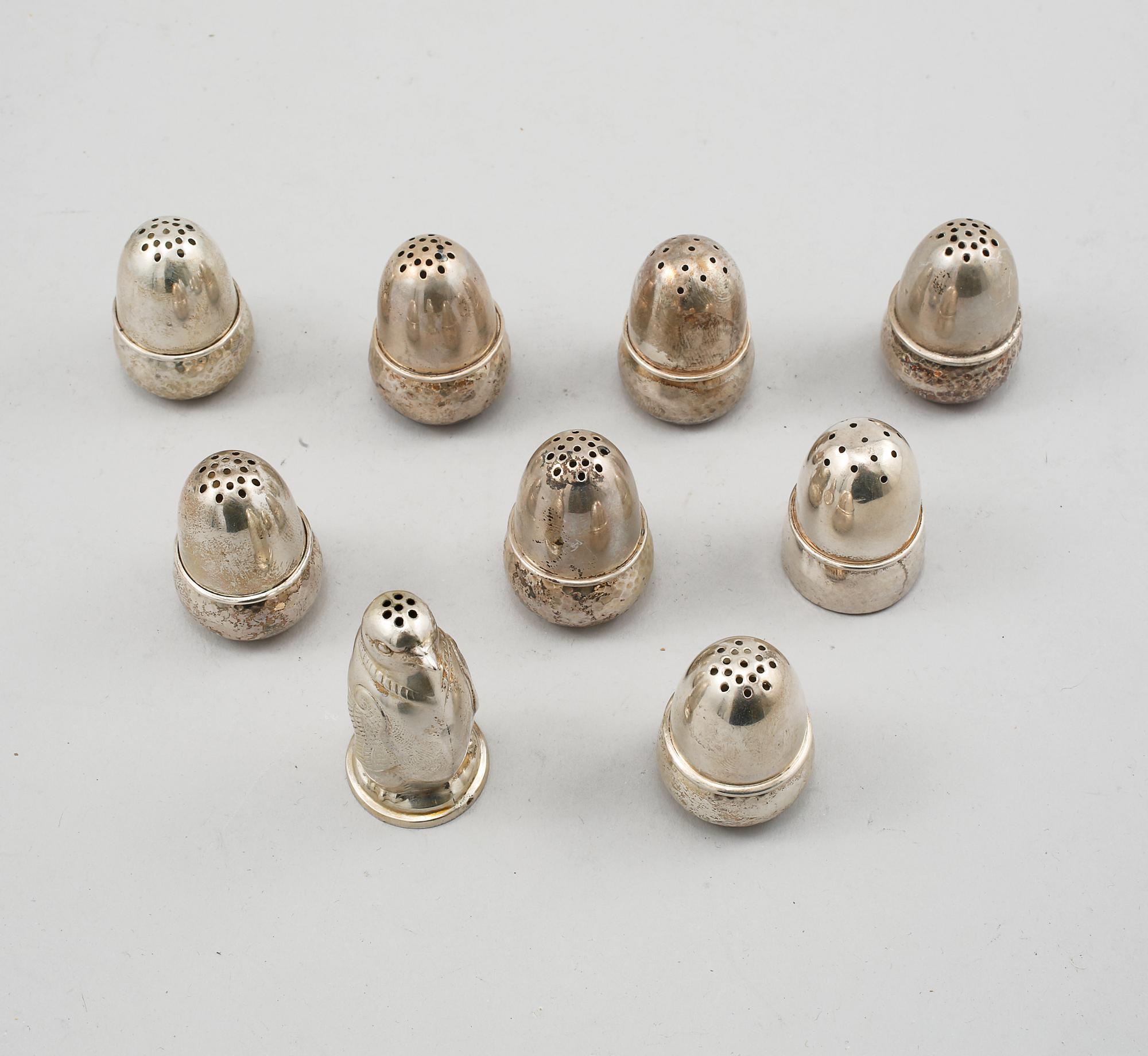 SALTKAR, 8+1 st, silver, 1900-talets första hälft/mitt, vikt 106 g.
