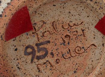 VAS, stengods, Rolf Palm Mölle. Sign o dat 1971.