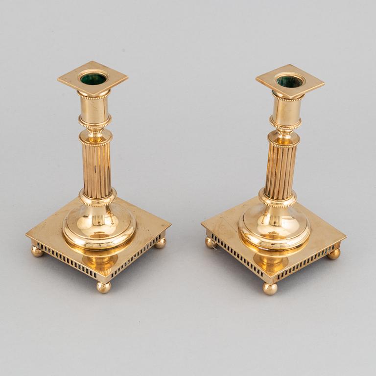 A pair of Gustavian-style candlesticks from Gusums Bruk.