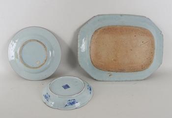 PARTI PORSLIN, 3 delar, Kina 17-1800-tal.