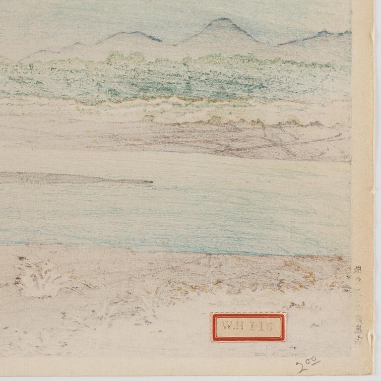 Kawase Bunjiro Hasui, Selection of Views of the Tokaido: Banyu River
(Tokaido fukei senshu: Banyugawa).