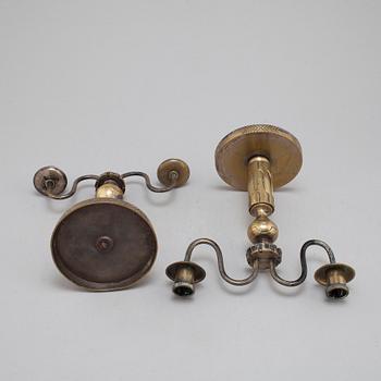 A pair of bronze candelabra, marked H. Bergman, 1920's/30's.