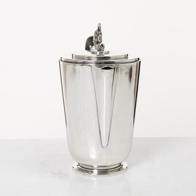 A 3-piece Swedish silver coffee service, marks of CG Hallberg, Stockholm 1947.