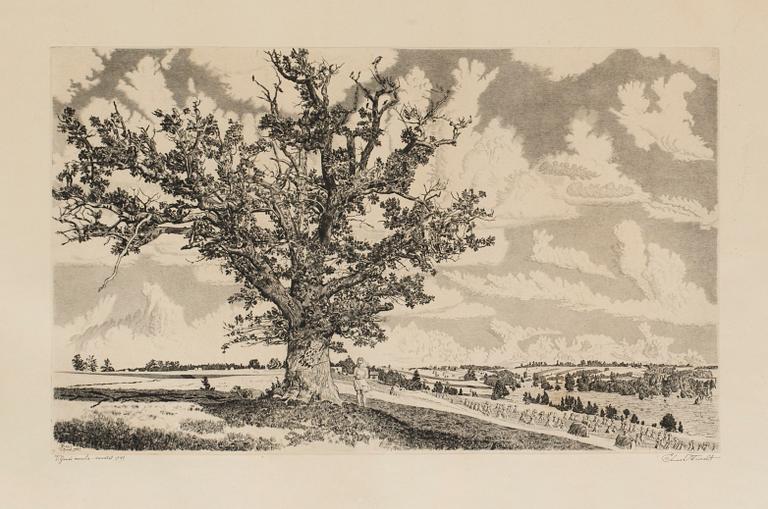 Eduard Wiiralt, "Landscape near Viljandi" (Viljande maastik).
