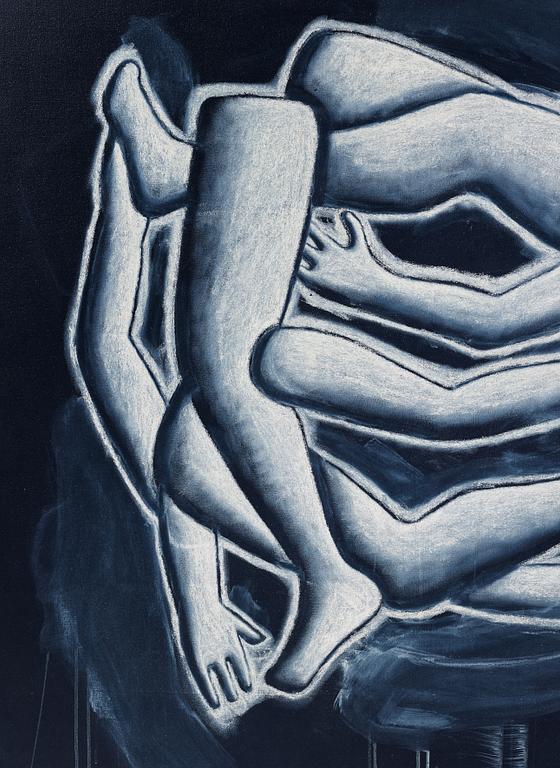 Tomas Clusellas, acrylic and chalk on canvas, signed and dated 1993 verso.