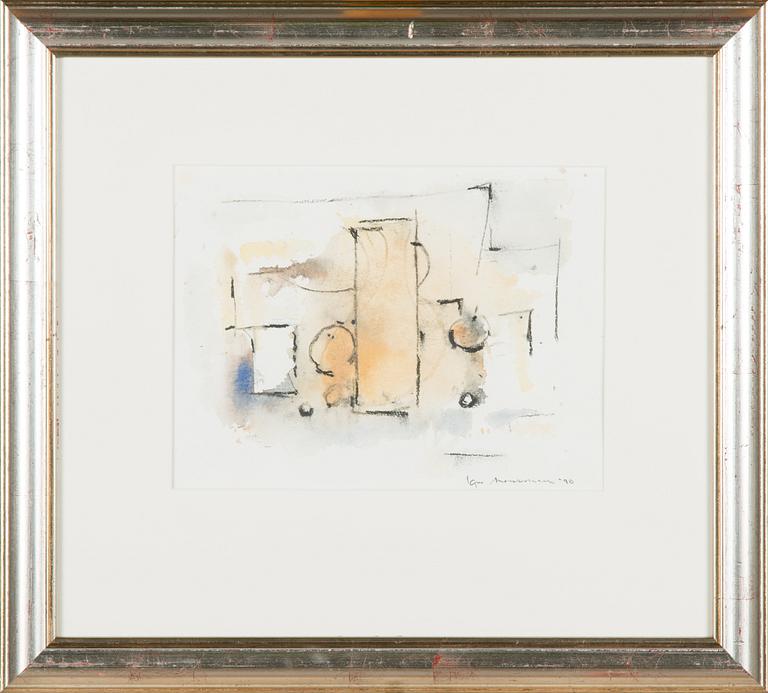 Egon Meuronen, a set of two watercolours, signed and dated -90 -92.