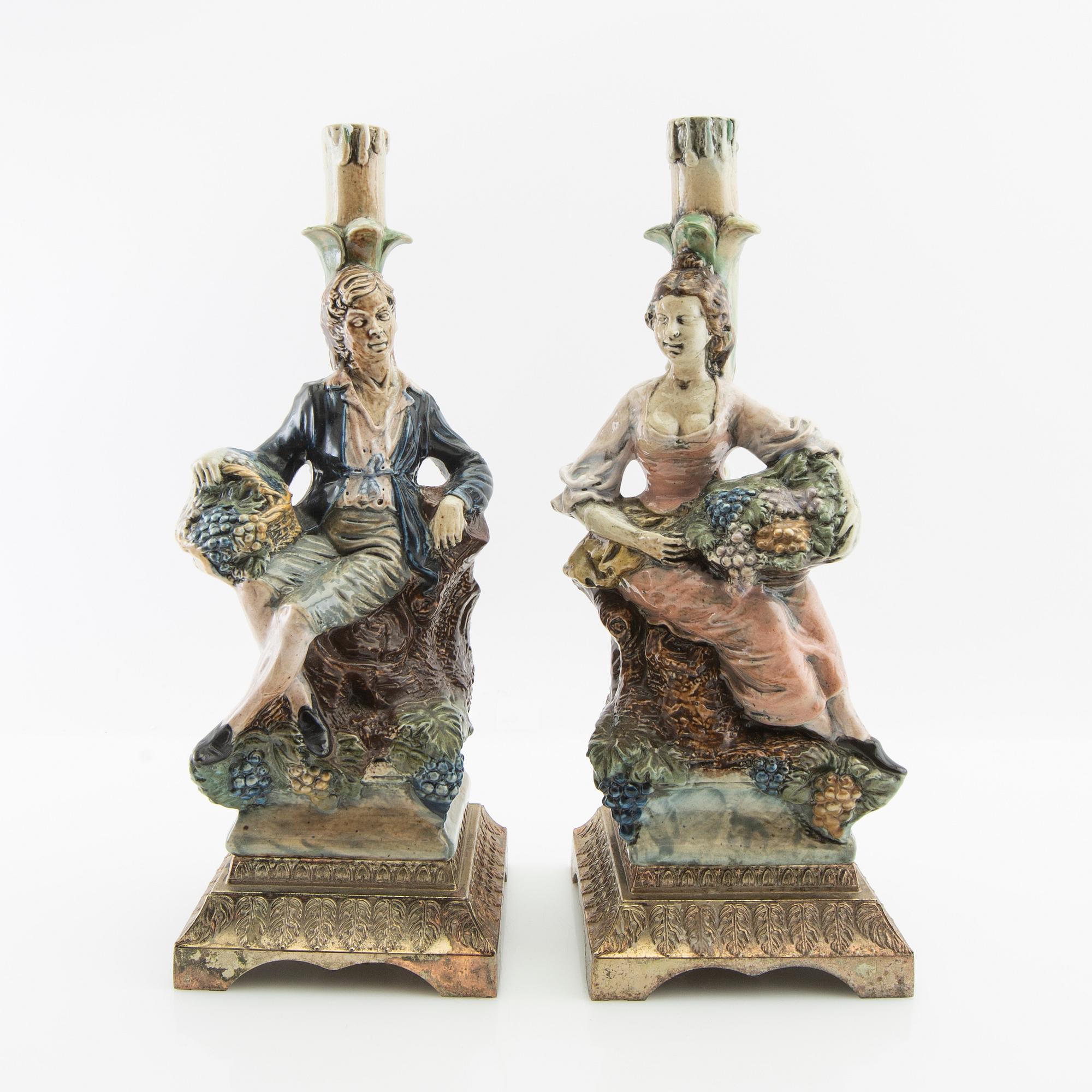 Candelabras, a pair, Louis XV style, Italy, first half of the 20th century.