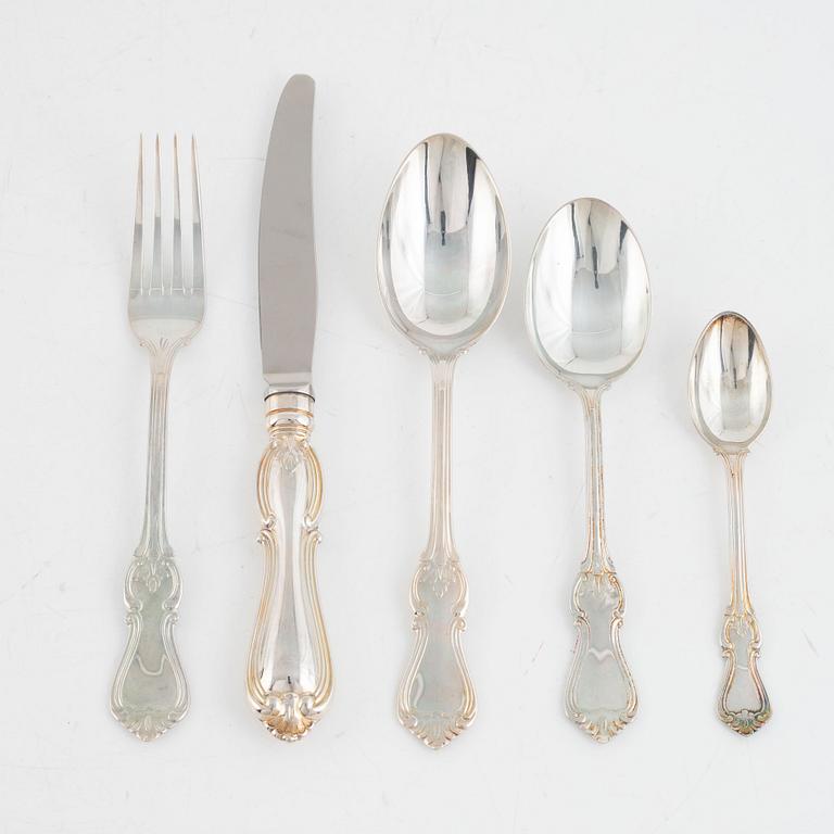 A 60-piece "Olga" silver flat wear set, GAB, Sweden, 1989-2003.