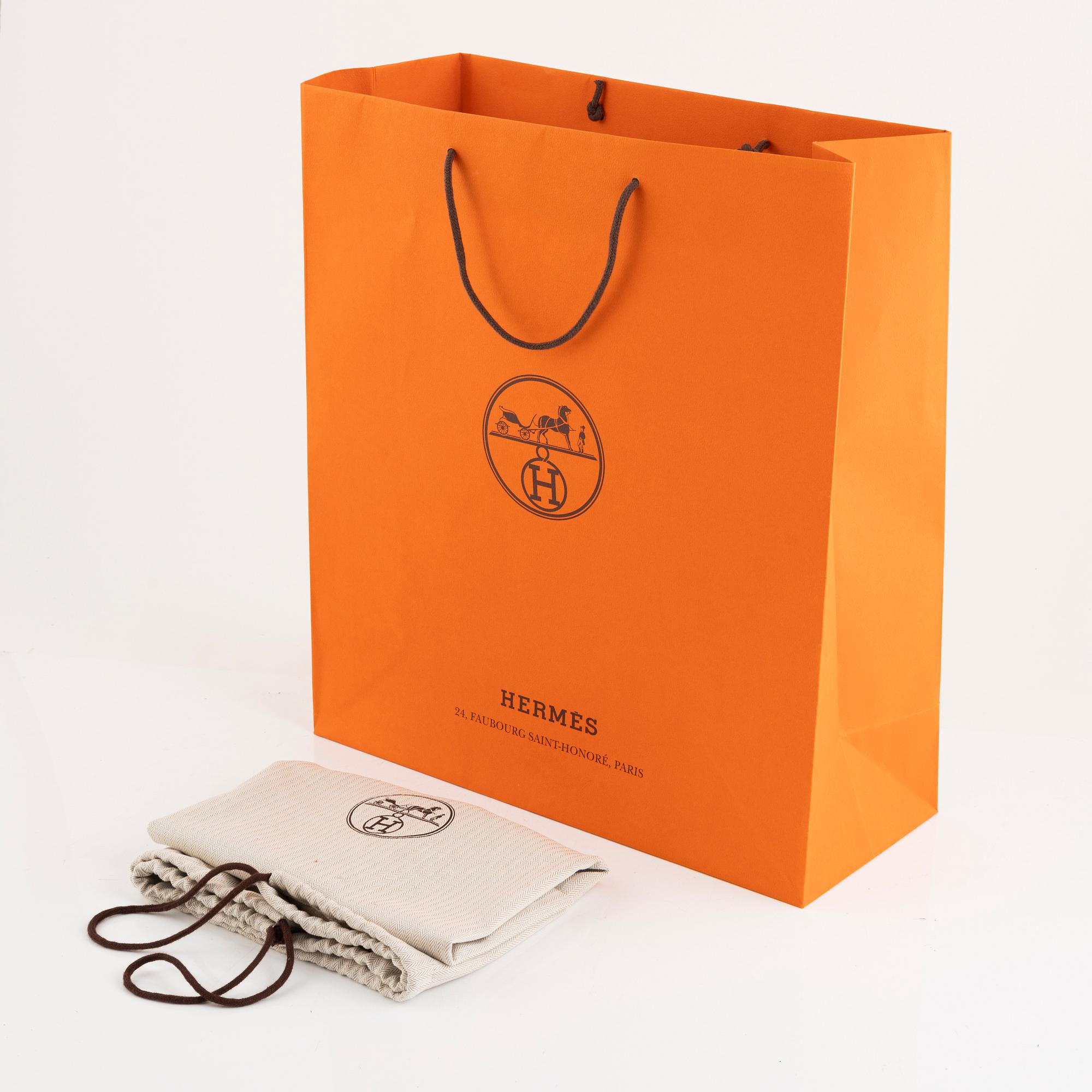 Hermès, an orange cotton 'Panier de Plage PM' totebag.