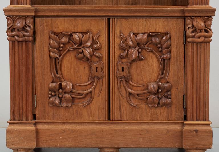 A Swedish Art Nouveau mahogany book case.