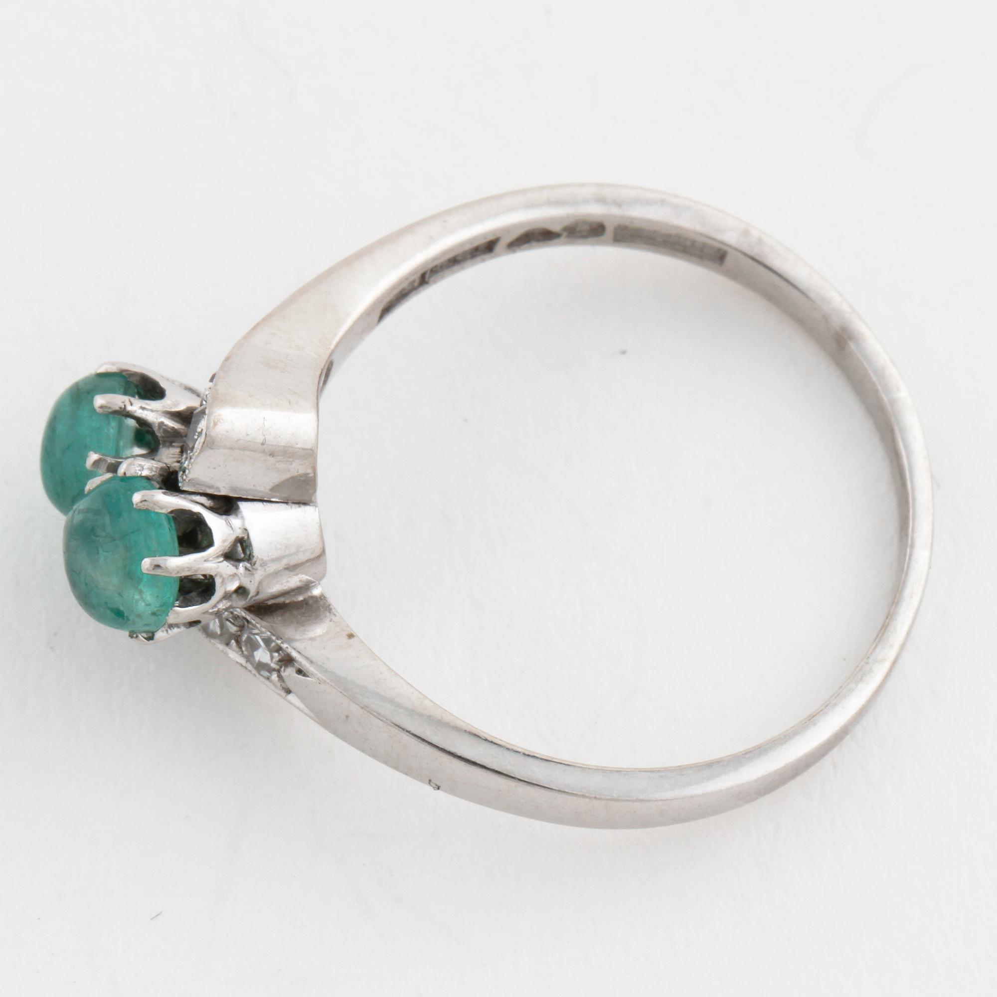 A emerald and single cut diamond ring by Arkadens Guld & Gravyratelje, Göteborg, 1967.