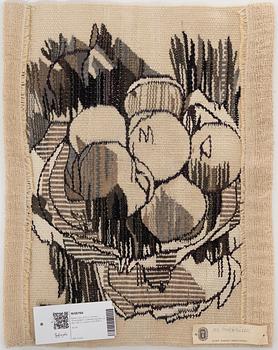 Barbro Sprinchorn, a textile, 'Fruktskålen' tapestry variant, c. 45 x 38 cm, signed AB MMF S.