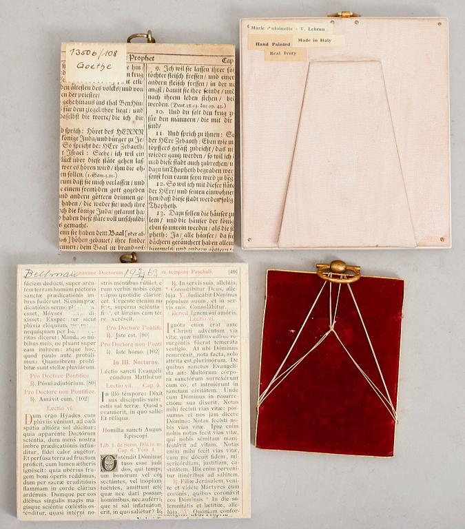 MINIATYRER, 4 st, gouacher, 1900-talets mitt.