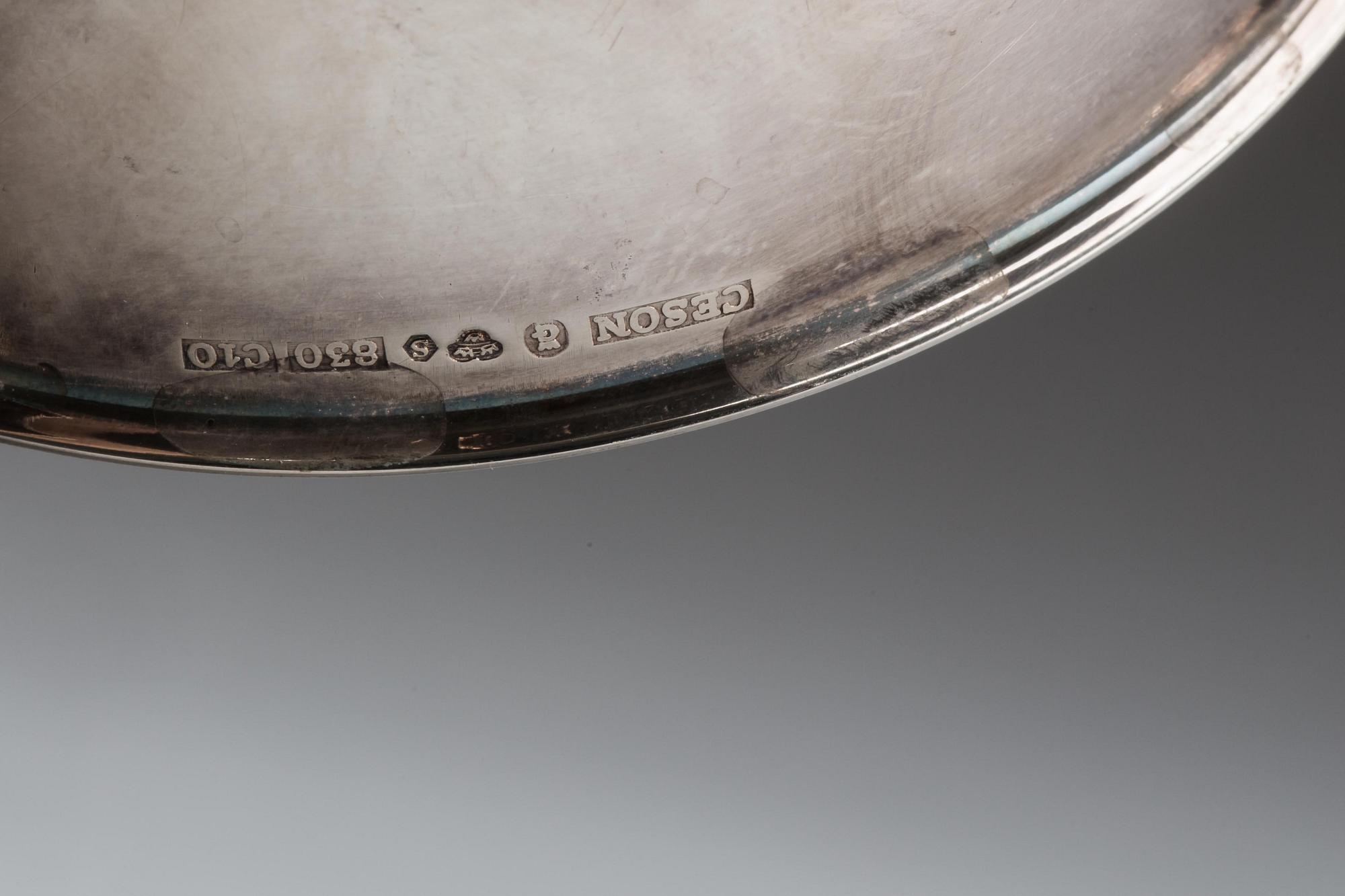 PUNCHKOPPAR, 8 st. Silver. CESON, Göteborg, 1970-tal.