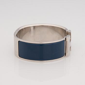 ARMBAND, bijouteri, Hermès "clic H", silverfärgad metall.