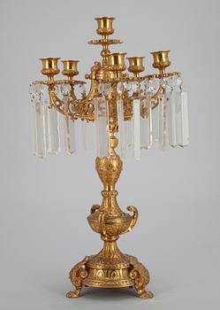 KANDELABER, förgylld brons, 1800-talets slut.