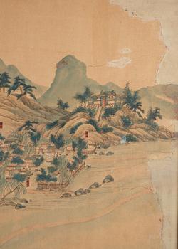 A long scroll painting by unknown Chinese artist, Qing dynasty/early 20th Century.