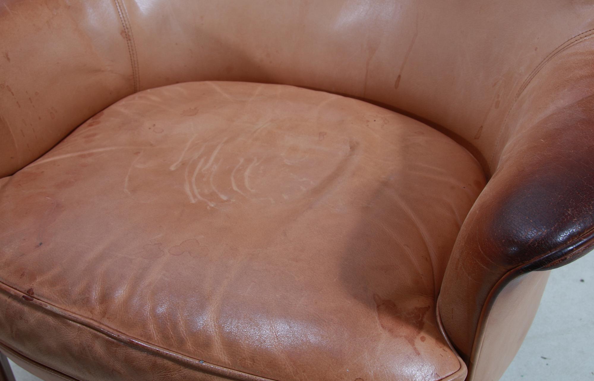 FÅTÖLJER ett par. Läder, Norellmöbler.