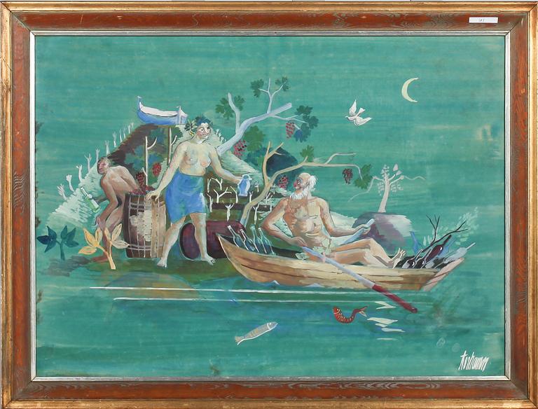 GUNNAR TORHAMN, blandteknik, signerad.