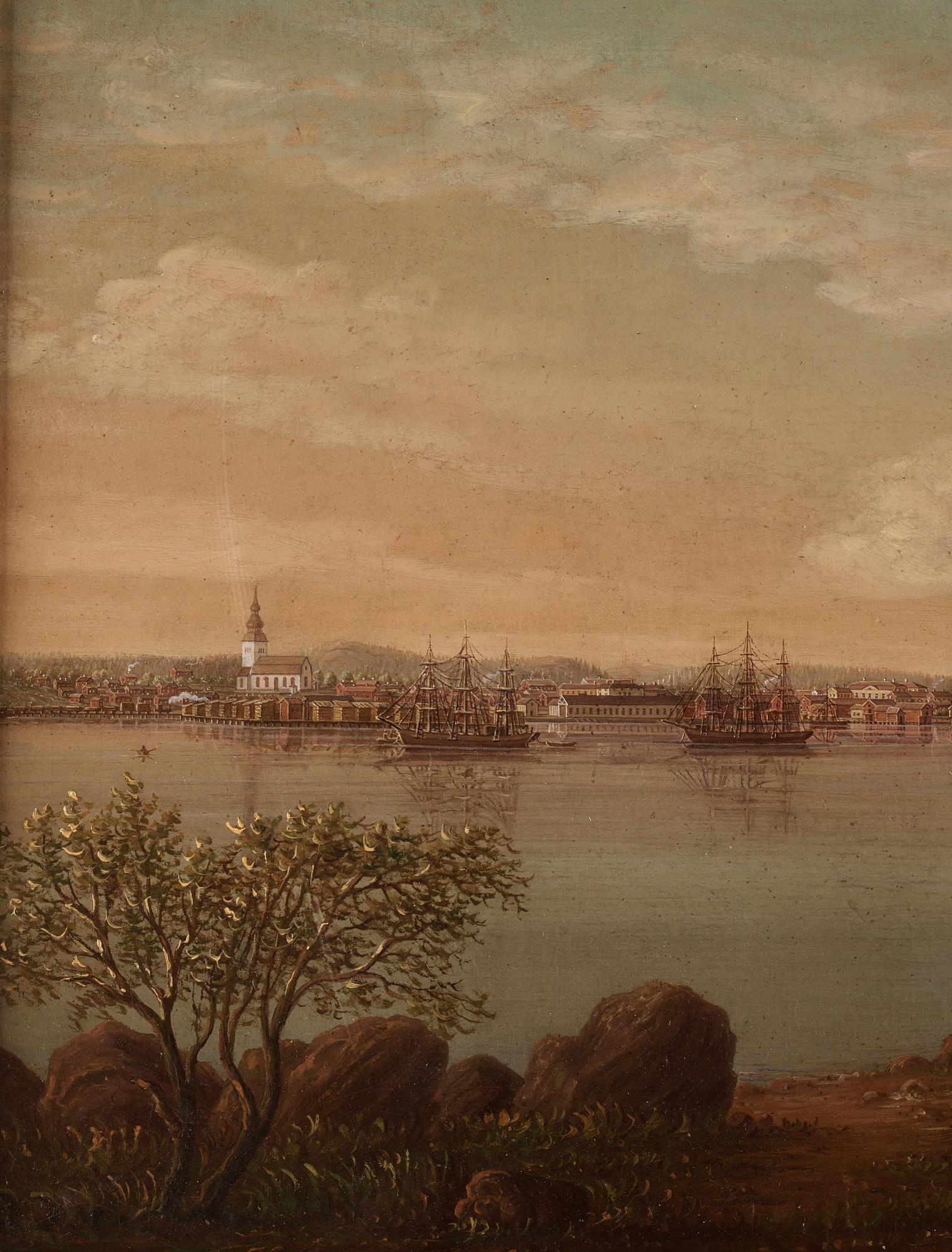 Albert Blombergsson, Vy över Hudiksvall från sydöst.