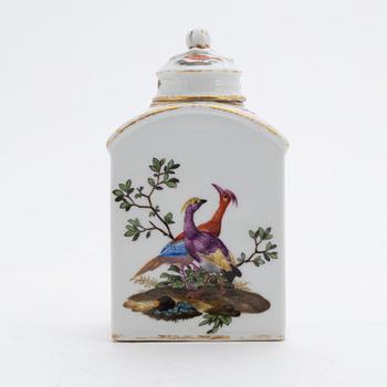 A Meissen tea caddy with cover, period of Marcolini (1774-1815).