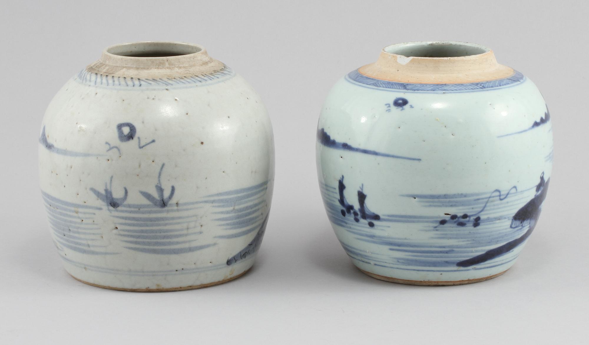 BOJANER, 2 st, porslin, Kina, 1800-tal.