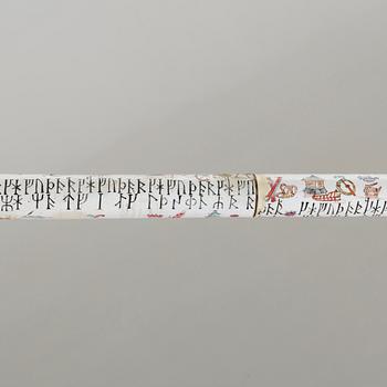 A large enamel on copper cane/runic calender, Qing dynasty, 18th Century.