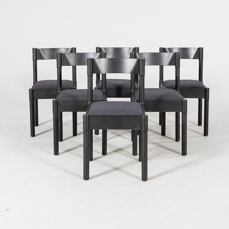 Vico Magistretti, a set of six chairs.