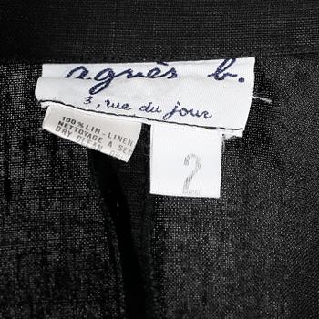 AGNÈS B, a black linen dress.