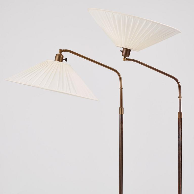 Erik Tidstrand, a pair of floor lamps, model "29448", Nordiska Kompaniet 1930s.