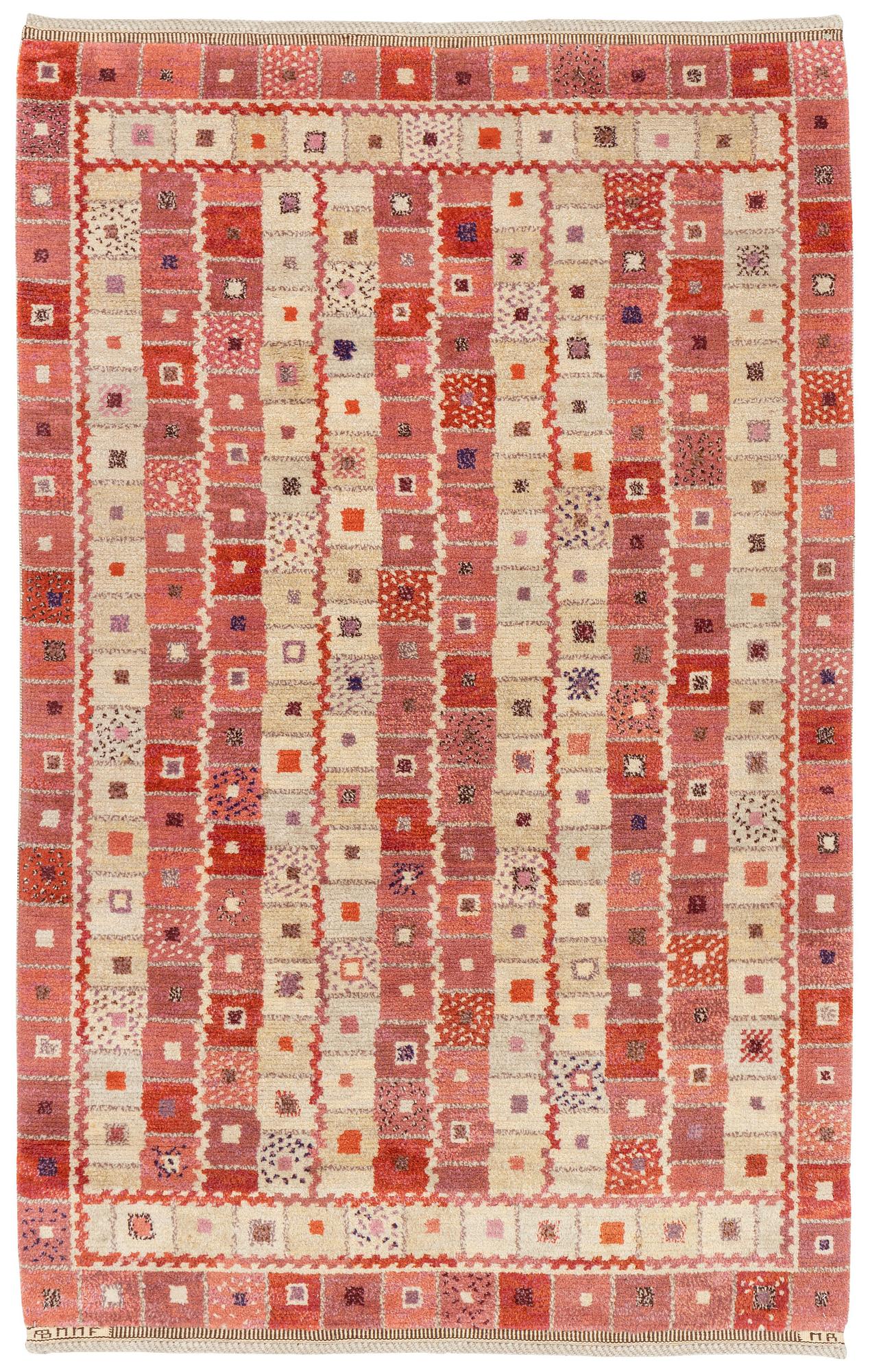 Marianne Richter, a carpet, "Mosaik", knotted pile, ca 213 x 139 cm, signed MR AB MMF.