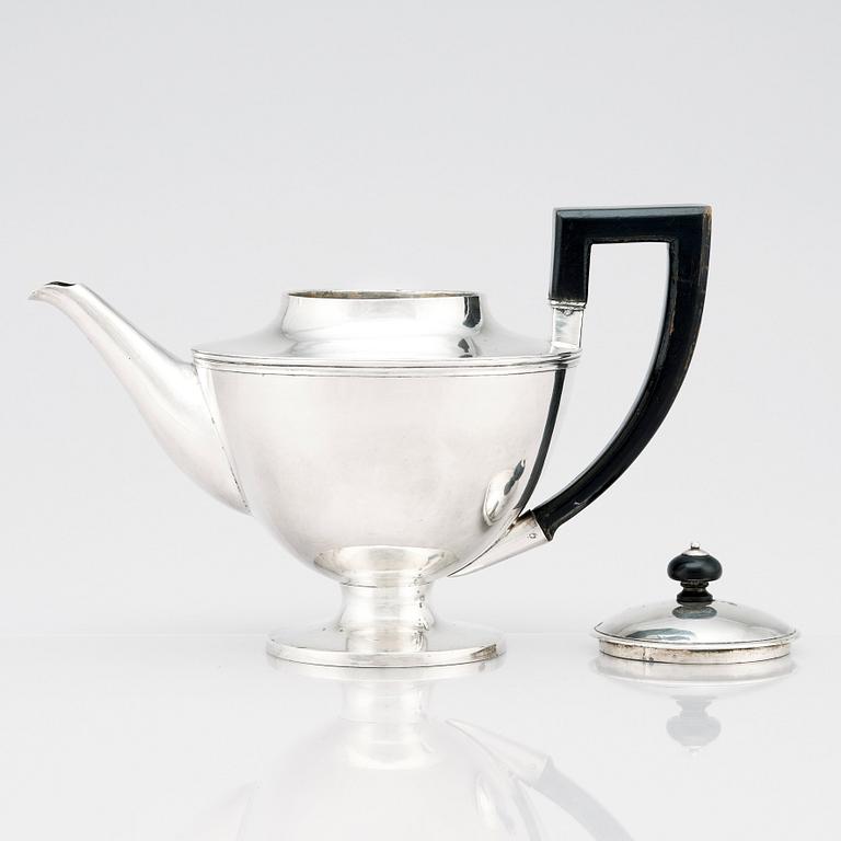 A Swedish 18th Century silver tea-pot, marks of Diedrich Schvart, Karlskrona 1814.