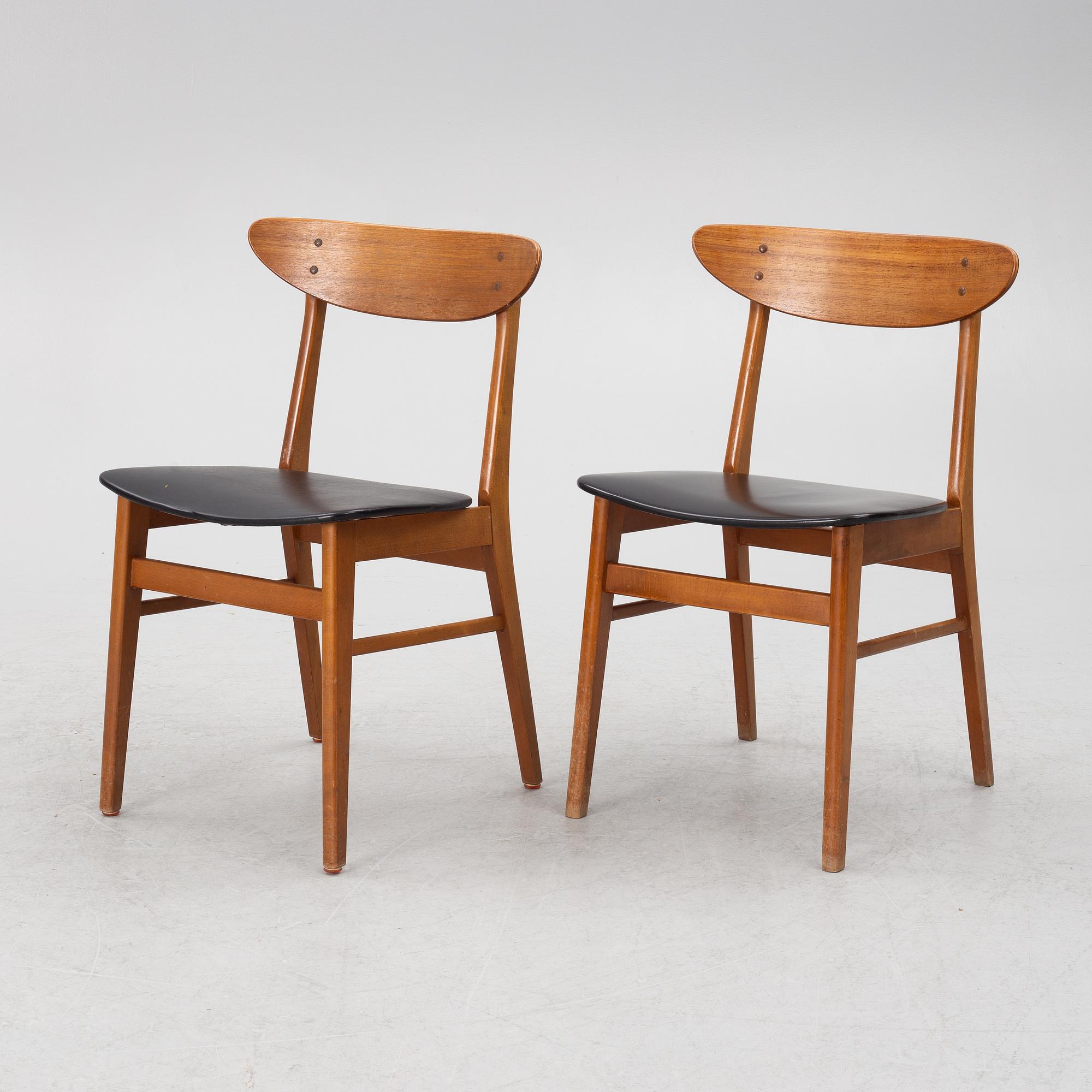 Chairs, 7 pcs, Farstrup, Denmark, 1950s/60s.