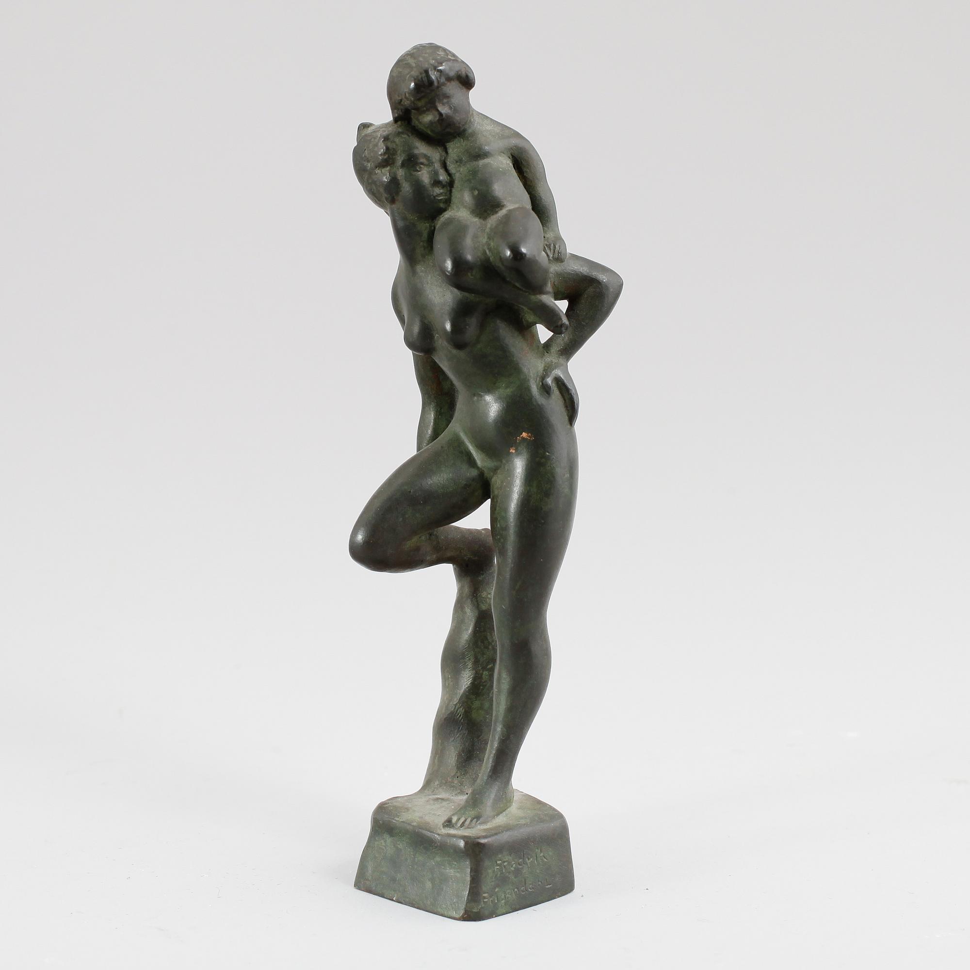 FREDRIK FRISENDAHL, skulptur, brons, signerad.