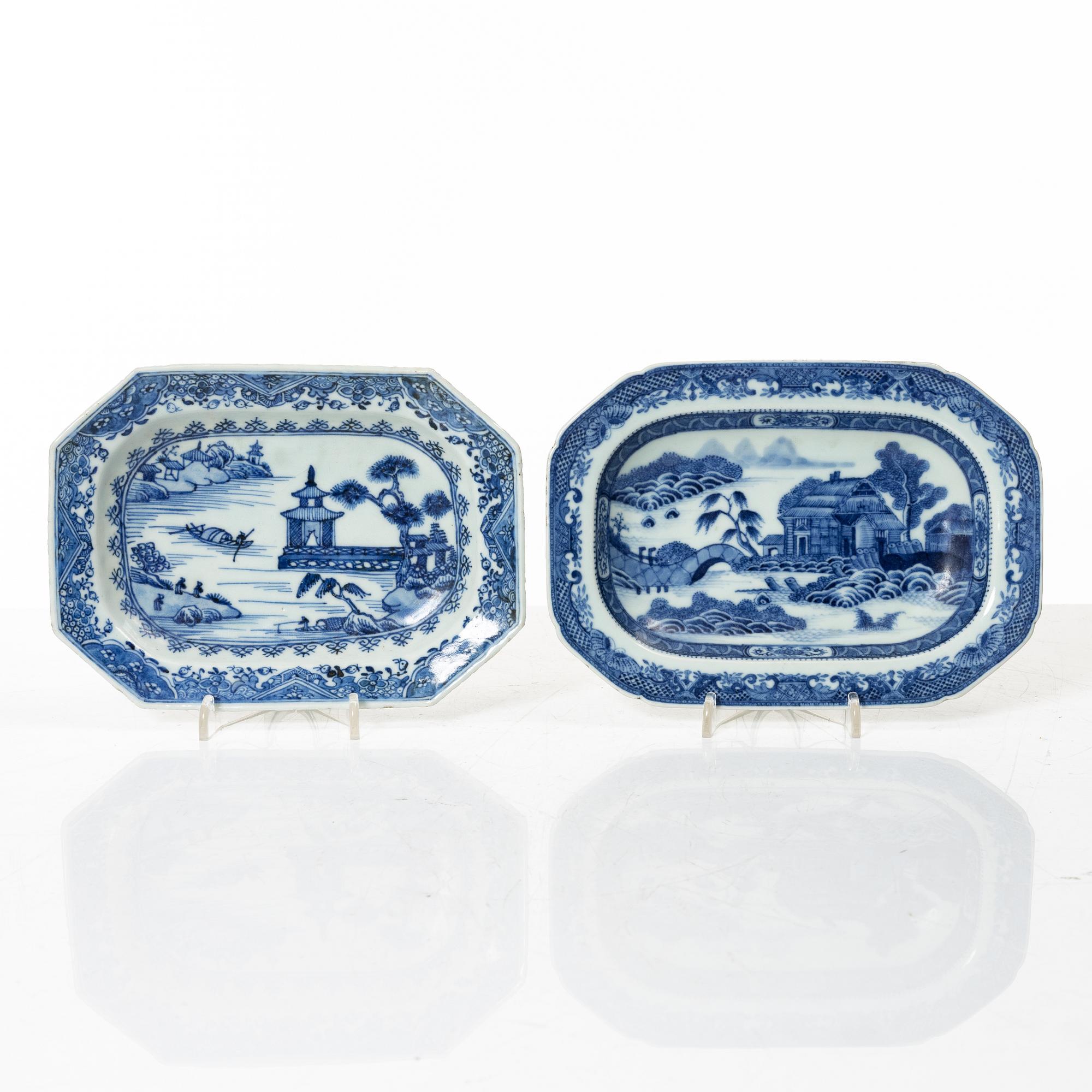 Parti kompaniporslin, 8 delar, Qingdynastin, Kina, 1700/1800-tal.