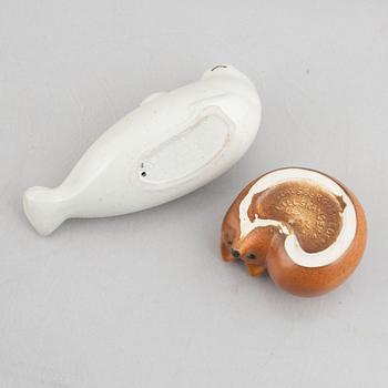 Lisa Larson, figuriner, 6 st, ur serierna "Lillskansen" och "Skansen", Gustavsberg.