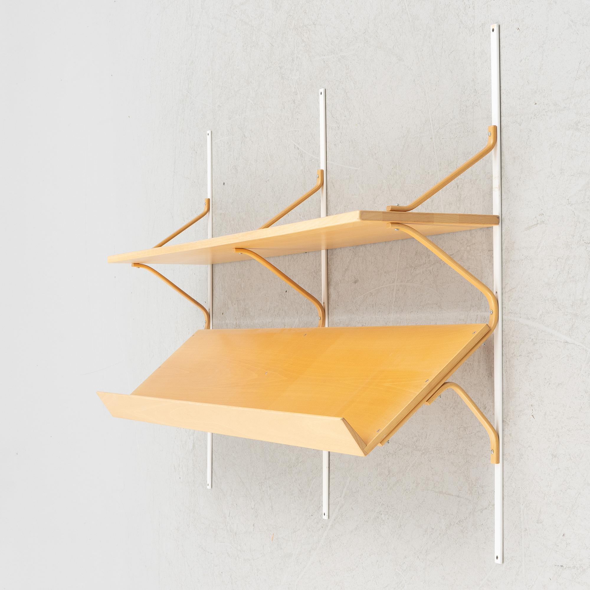 Bruno Mathsson, wall a shelf, Bruno Mathsson International, Värnamo, second half of the 20th century.