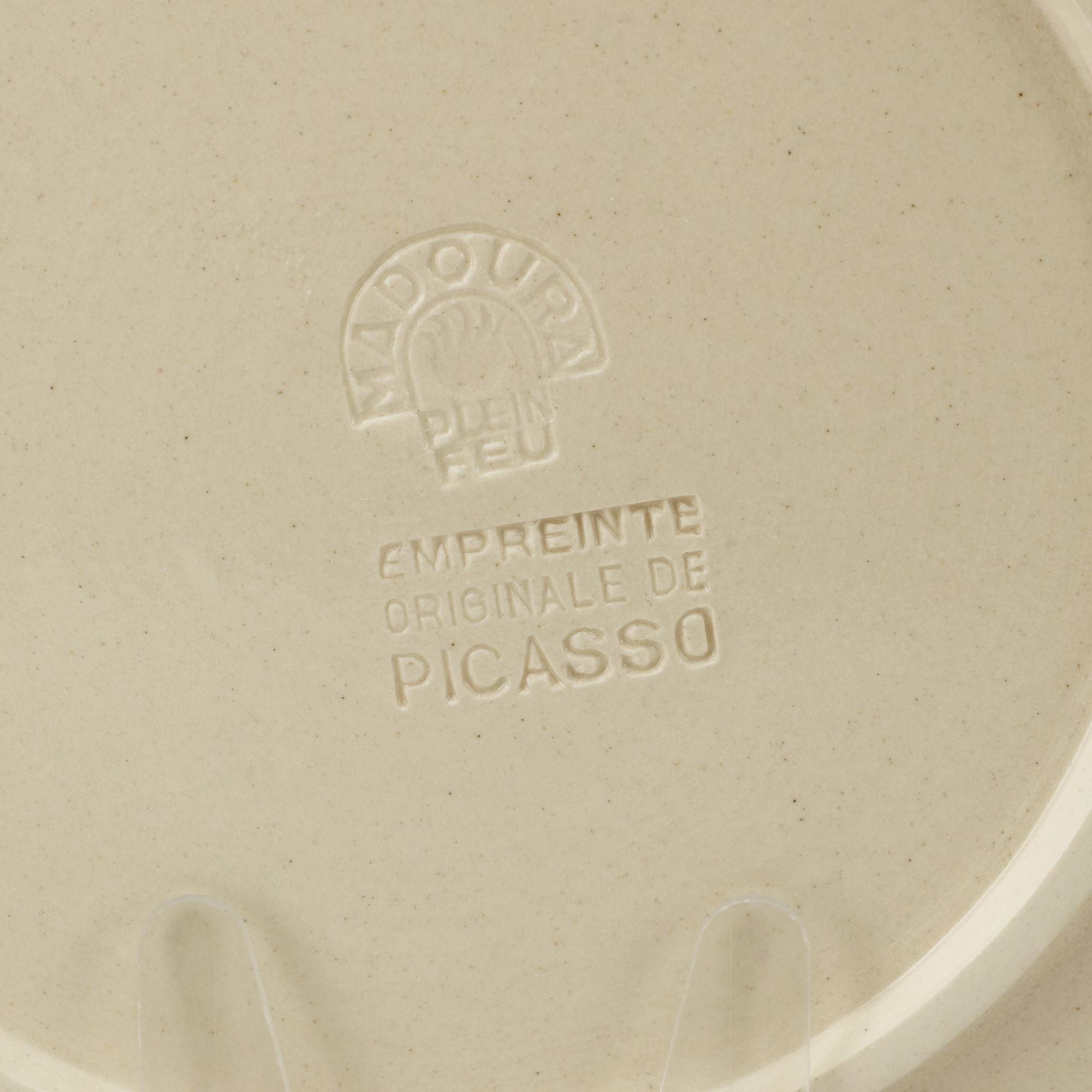 PABLO PICASSO, fat, "Deux danseurs", Madoura, Vallauris, Frankrike 1956.