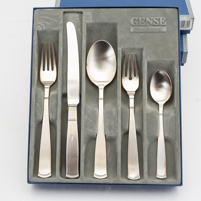 A Sweish 20th century set of 30 pcs of sivler cutlery "Rosenholm" mark of Gense Eskilstuna 1999 total weight 1620 grams.