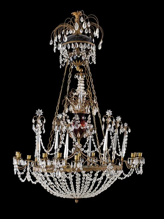 A Russian twelve-light chandelier, circa 1900.