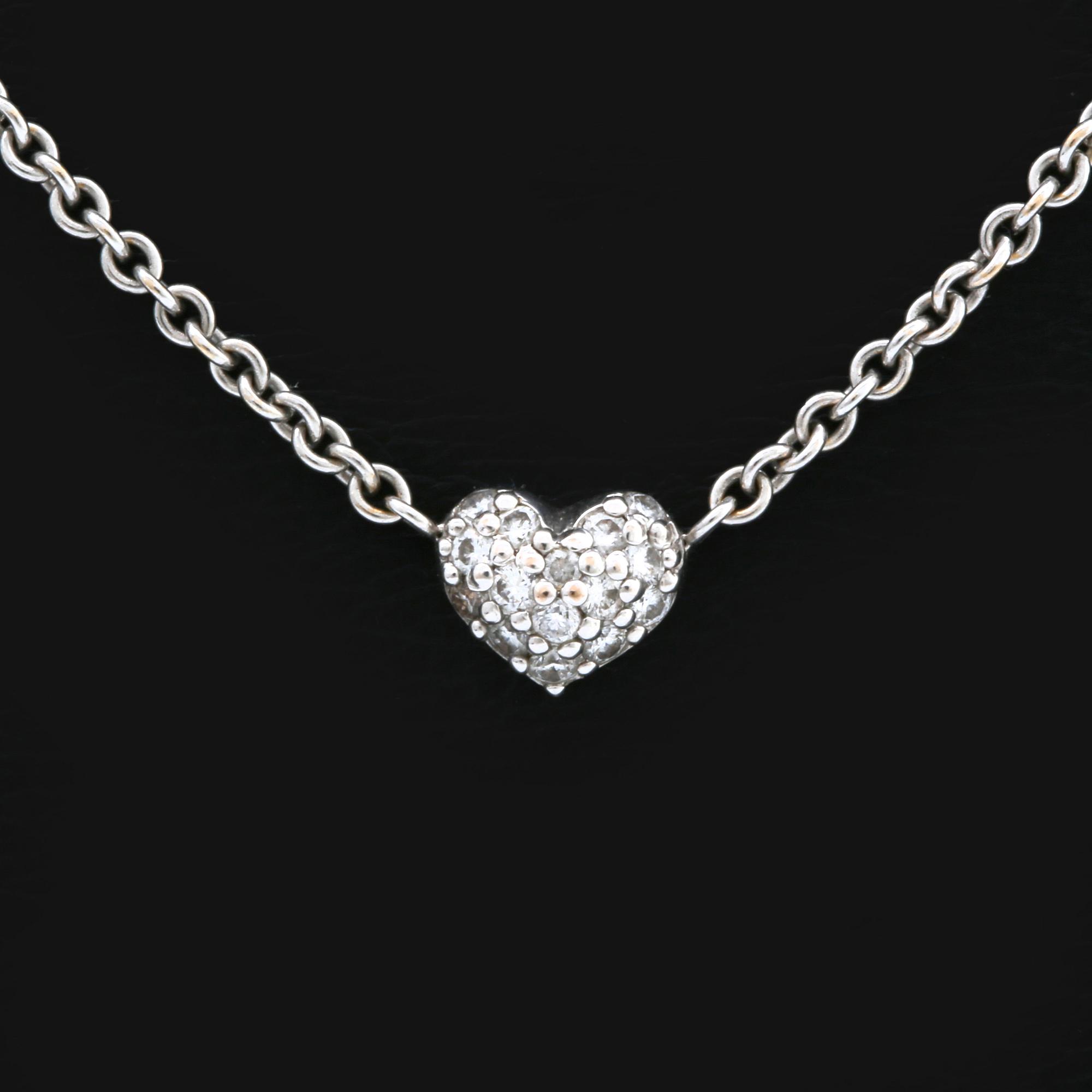 Ole Lynggaard, a collier "Hearts" 18K white gold and diamonds 0,16 ct, weight 6,9 gr.