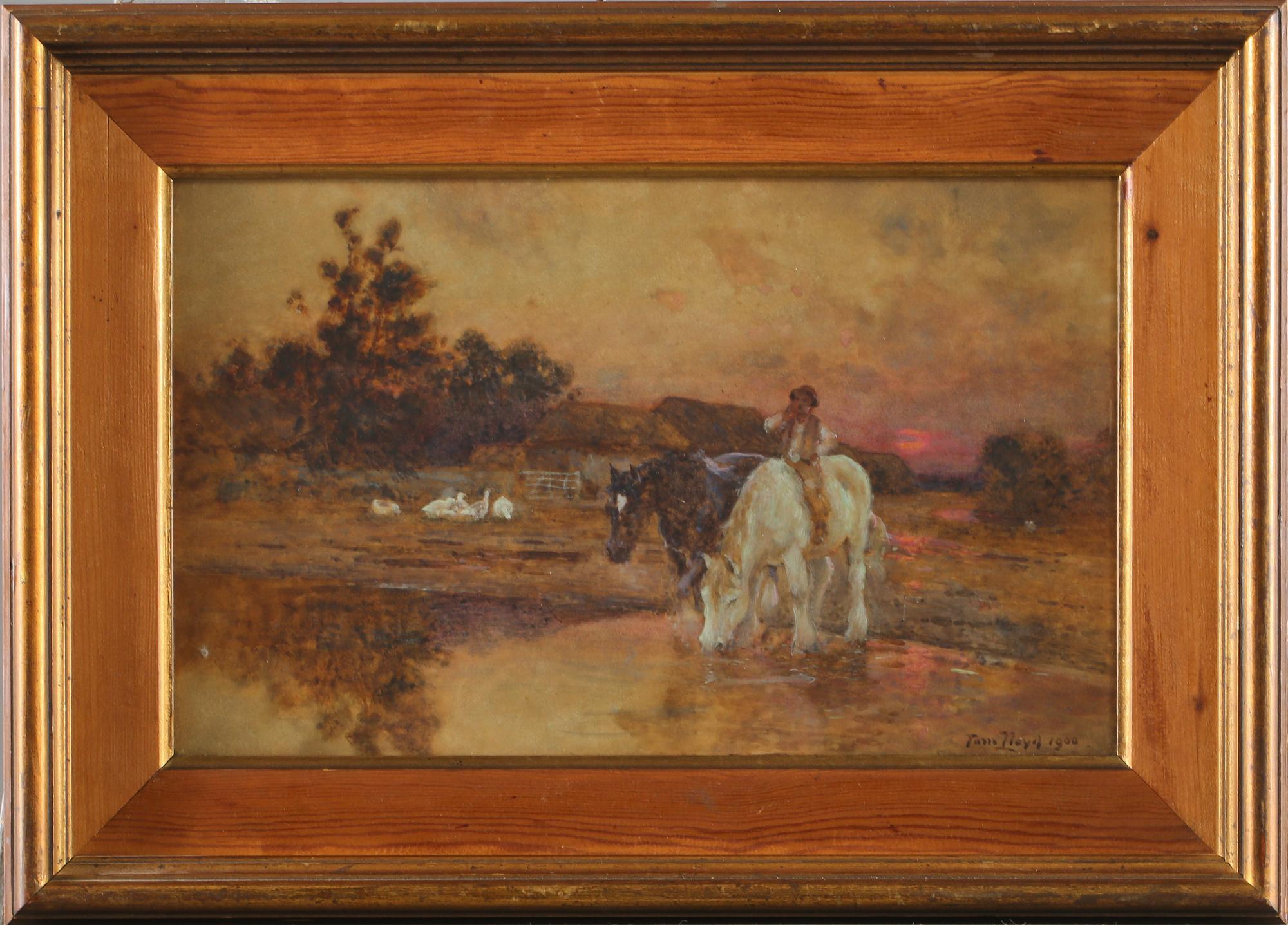 THOMAS JAMES LLOYD, blandteknik, signerad och daterad 1900.