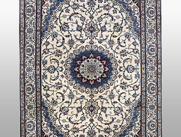 A rug, Nain, Part Silk, sk 6 LAA, ca 204 x 137 cm.