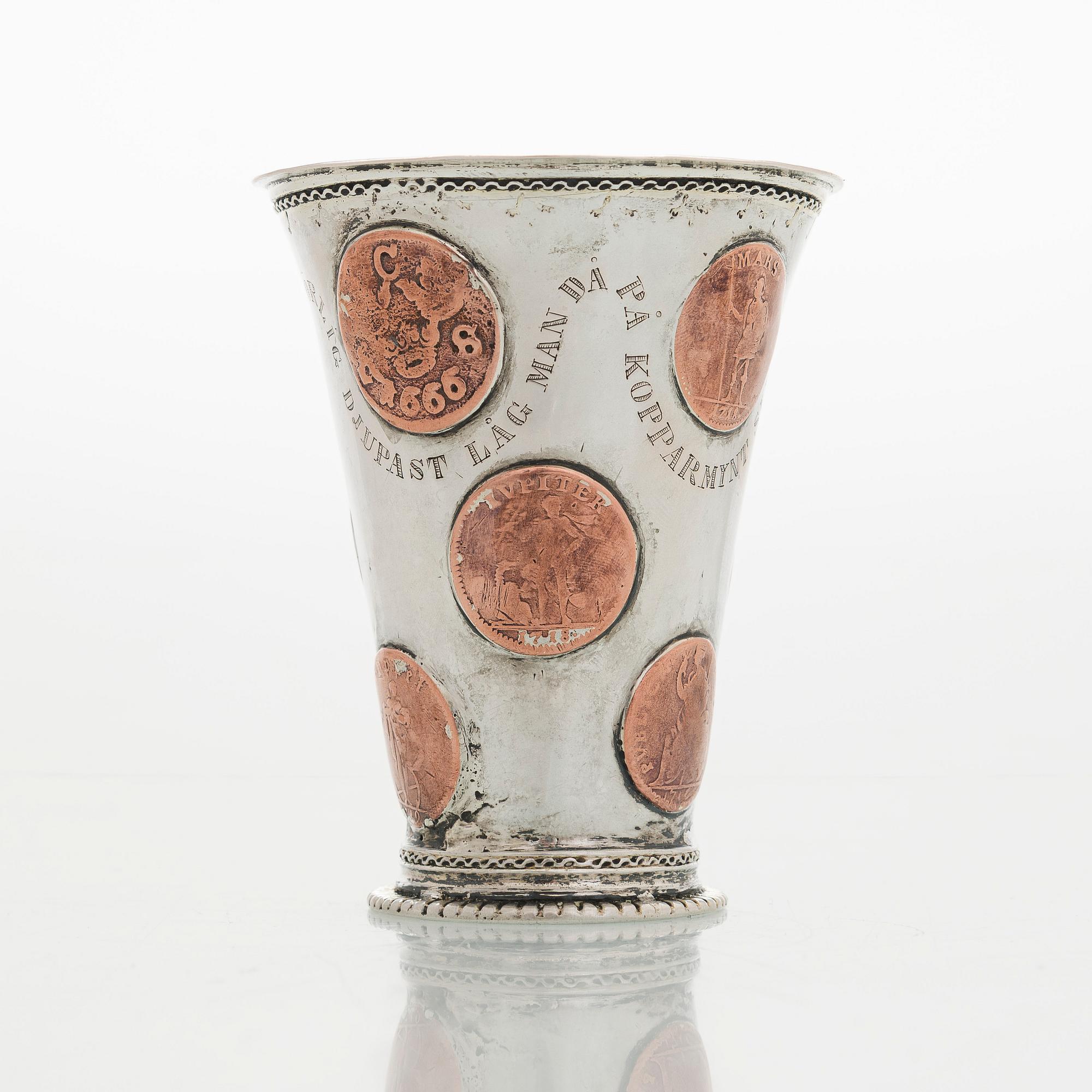 Pikari, kuparikolikoilla, leimaamaton, Ruotsi 1730-luku.