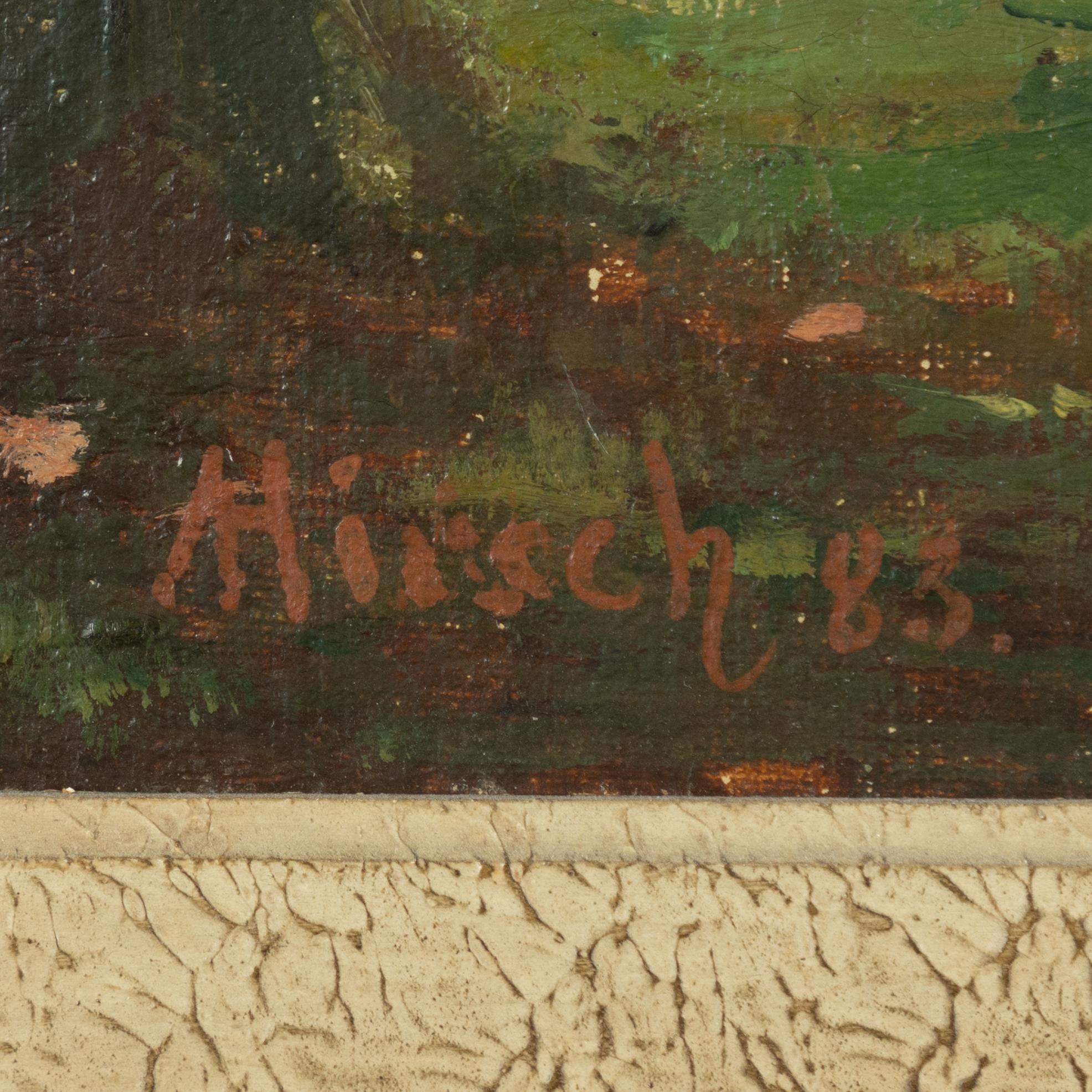 Adolf Hirsch, Park landscape with grazing cows.